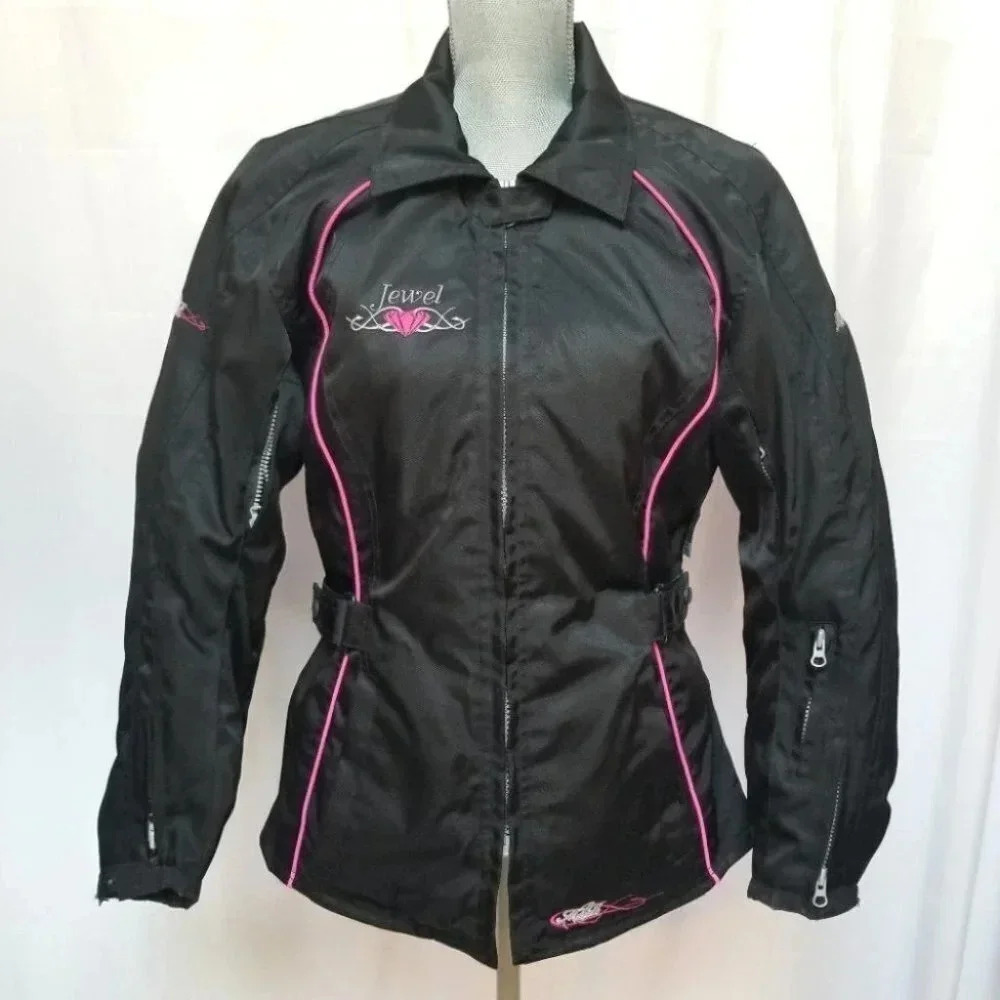 m2r Jewel Motorcycle Jacket Black Pink 8